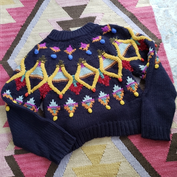 ZARA Knit Pom Pom Sweater Medium - Picture 4 of 13